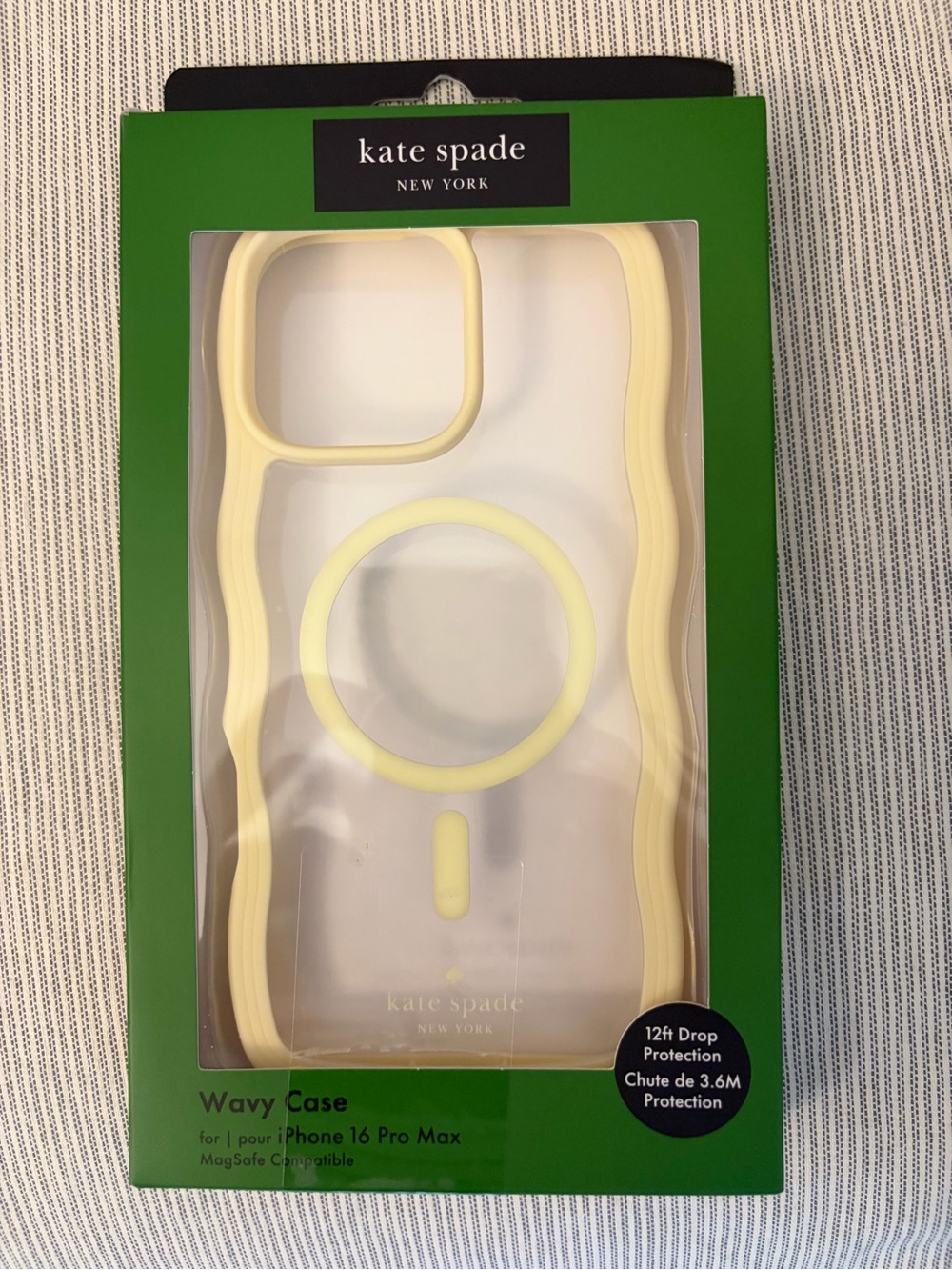 kate spade New York Wavy Case for iPhone 16 Pro Max - Butter Yellow NIB